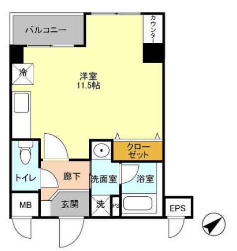 【千石駅徒歩5分】フォレンツタワー文京千石 2階 1Rの間取り