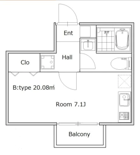 イートス本郷 5階 1Rの間取り