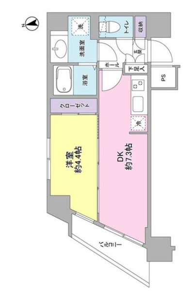 コンフォリア東池袋 2階 1DKの間取り