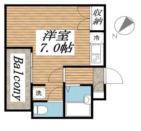 クレアシオン南大塚 5階 1Kの間取り