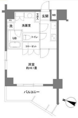 カスタリア大塚Ⅱ 11階 1Kの間取り