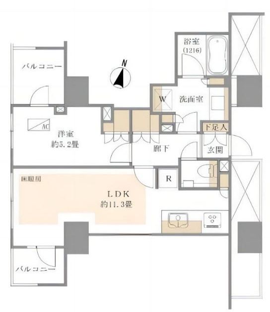 ザ･サンメゾン文京本郷エルド 3階 1LDKの間取り