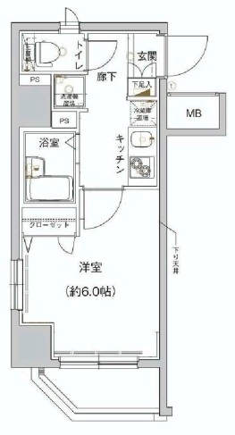 ハーモニーレジデンス御茶ノ水 2階 1Kの間取り