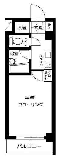 スカイコート文京白山 2階 1Kの間取り