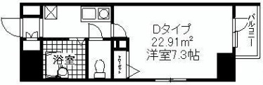 三和第一ビル 10階 1Kの間取り