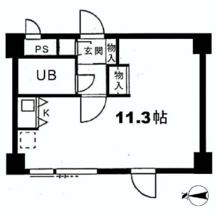 湯島アパートメントハウス 2階 1Rの間取り