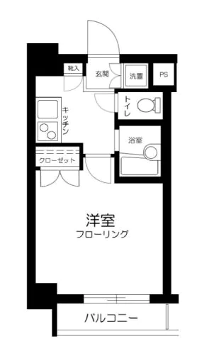 スカイコート文京小石川第３ 2階 1Kの間取り