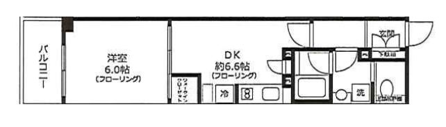 【築浅】アトラスリベルタ文京湯島 6階 1DKの間取り