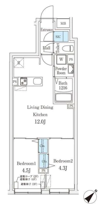 【新築】Aglaia千石（アグライアセンゴク） 2階 2LDKの間取り