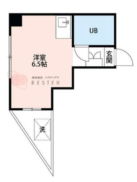 ハイムイサム 3階 1Rの間取り