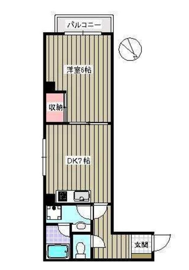 渡辺ビル 3階 1DKの間取り