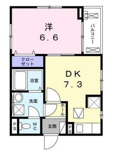 【新築】フィオーレ 1階 1DKの間取り