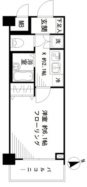 サンテミリオン目白台 4階 1Kの間取り