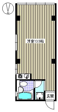 内藤ビル 3階 1Rの間取り