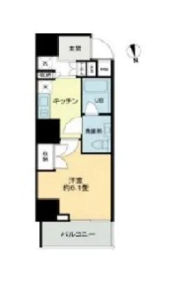 【新築】VIOR文京関口 8階 1Kの間取り