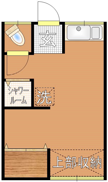 寿コーポ 2階 1Rの間取り