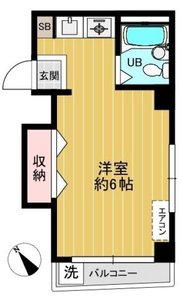 ピア茗荷谷 3階 1Rの間取り