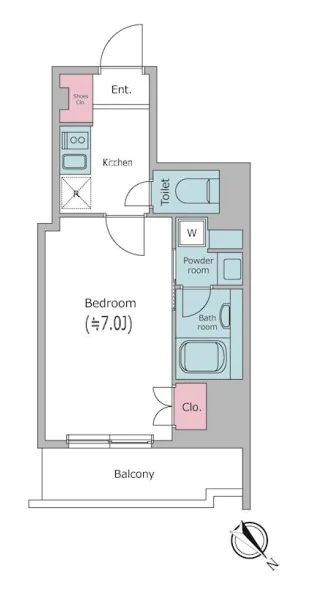 レジディア文京本郷Ⅲ 9階 1Kの間取り