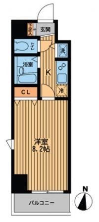 プライムアーバン本郷壱岐坂 9階 1Kの間取り