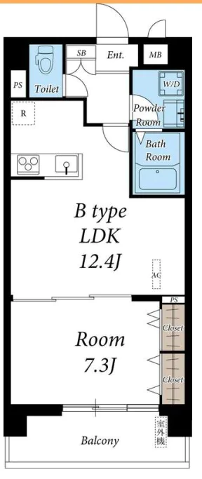 リブリ・グラン関口 9階 1LDKの間取り
