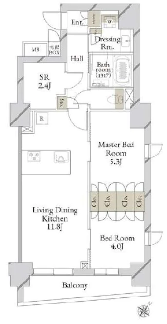 Live Casa 文京千石 premier 8階 2SLDKの間取り