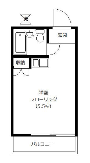 ドミトリー白山 2階 1Rの間取り