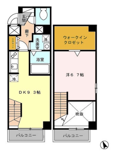 ベルデュール小石川 3階 1LDKの間取り