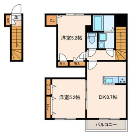 Classy Residence(クラッシーレジデンス) 2階 2DKの間取り