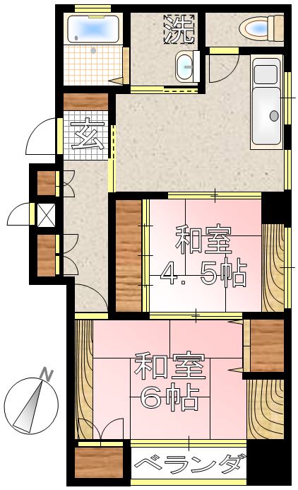 堀越ビル 3階 2DKの間取り