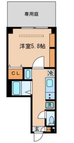 小石川ガーデンハウス 1階 1Kの間取り