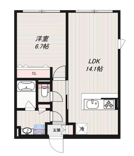 【デザイナーズ】ＬＥＧＡＬＡＮＤ千石 4階 1LDKの間取り