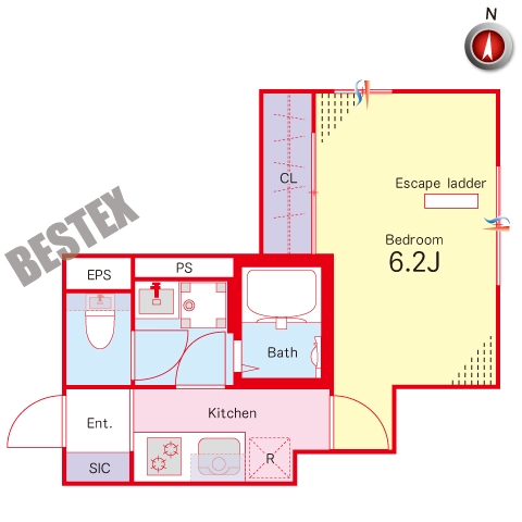 Kalmia Hongo ～カルミア本郷～ 3階 1Kの間取り
