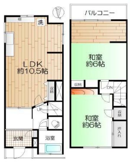 向島5丁目戸建 1階 2LDKの間取り