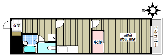 サンハイツタカノ 2階 1Kの間取り