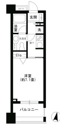 クリオ文京小石川　 2階 1Kの間取り