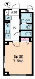 コーポTO 3階 1Kの間取り