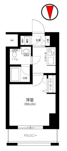 コンシェリア御茶ノ水 5階 1Kの間取り
