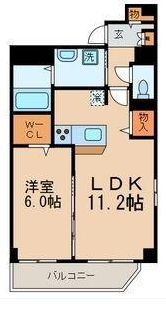 LuCe bunkyo 3階 1LDKの間取り