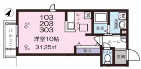 トゥールモンド文京 1階 1Kの間取り