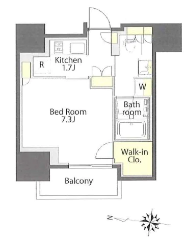 Prime Maison本郷 5階 1Kの間取り