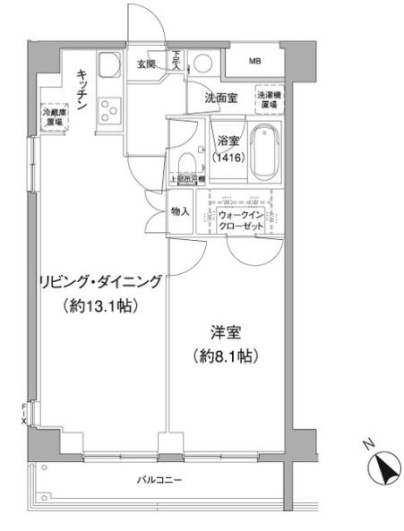 THE CUBE【ザキューブ】 3階 1LDKの間取り