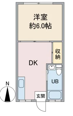 上野アパートメント 1階 1DKの間取り