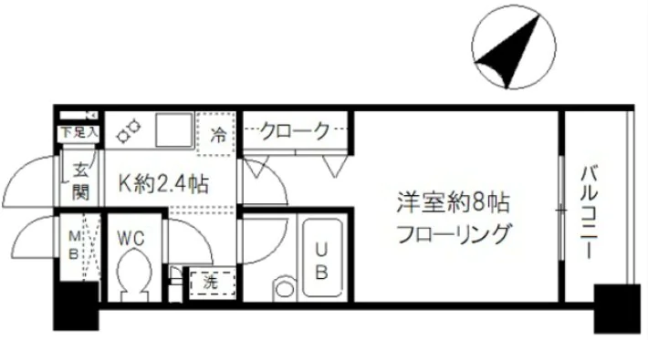 Casa Verde【カーサヴェルデ】 5階 1Kの間取り