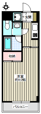 ラフィネ小石川 3階 1Kの間取り