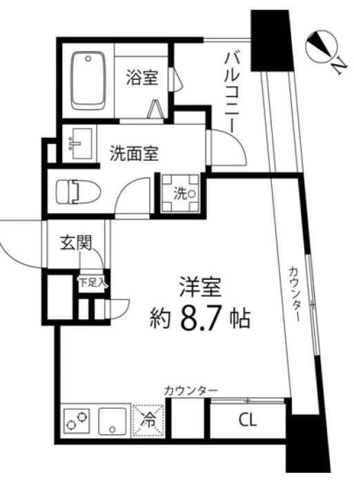 レニール本駒込 4階 1Rの間取り