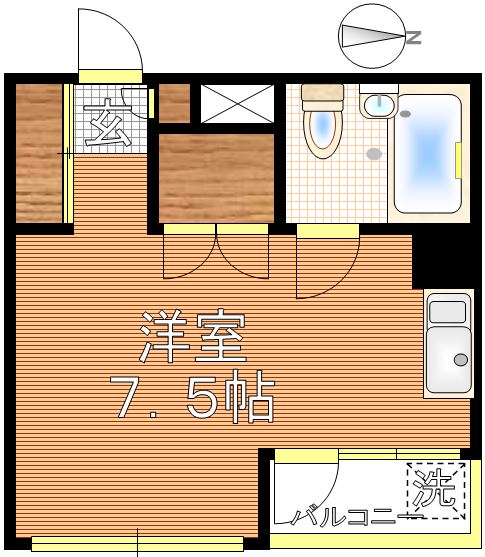 セントラルマンション本郷 2階 1Rの間取り