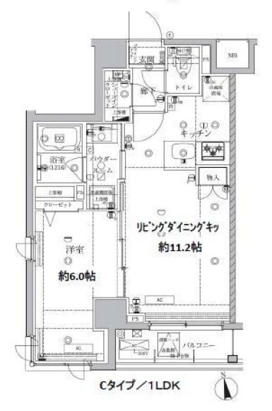アルテシモ　モーレ 5階 1LDKの間取り