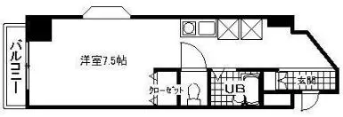 コート富士館 2階 1Rの間取り
