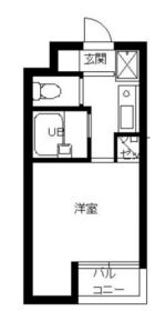 スカイコート文京小石川第２ 4階 1Kの間取り