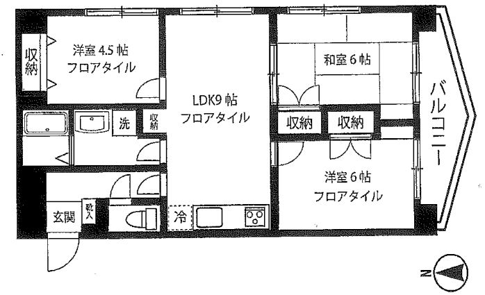 アソシエール護国寺 3階 3LDKの間取り